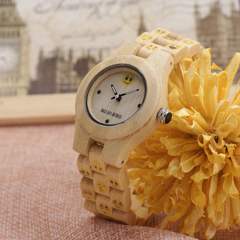 Lovely emoji Wooden Watch With Wooden BOX